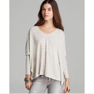 Free People Boxy Striped Dolan XS